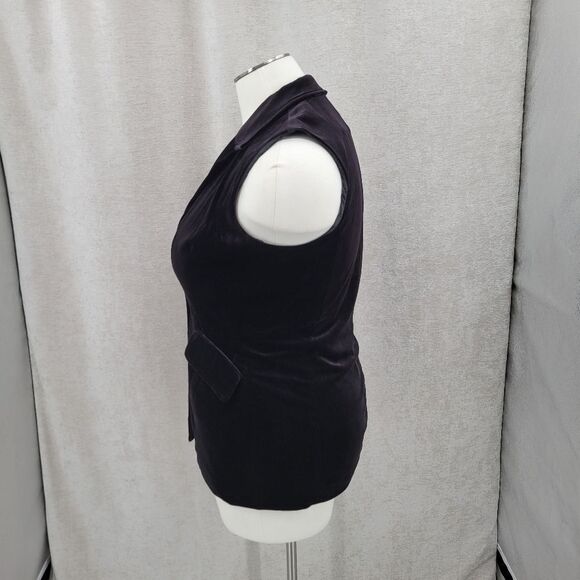 Coldwater Creek Black Velvet Vest Single Breasted Women's Plus Size 16 - Picture 5 of 13